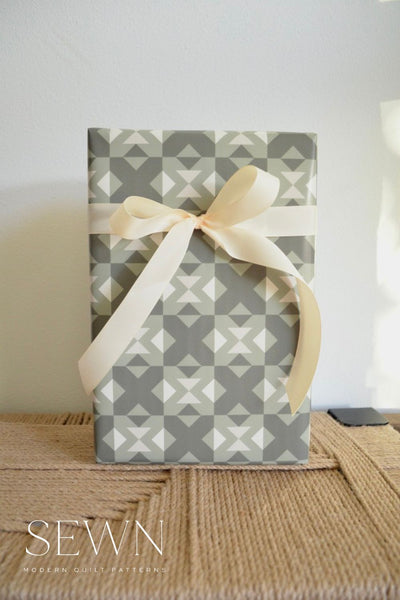 Wrapping Paper| Bedroom Quilt Pattern | Sage Green