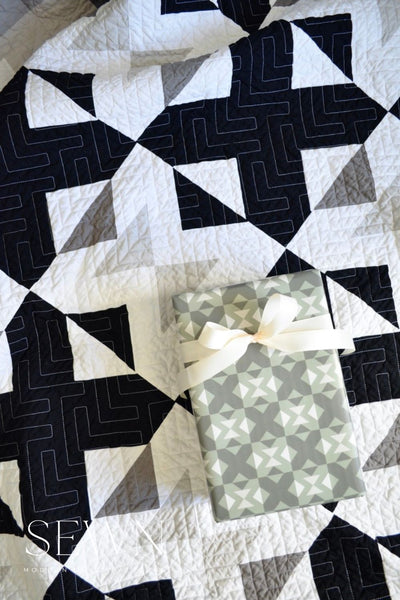 Wrapping Paper| Bedroom Quilt Pattern | Sage Green