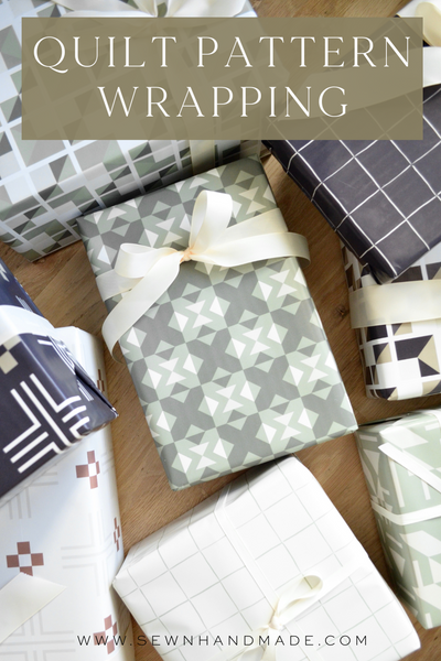 Wrapping Paper| Bedroom Quilt Pattern | Sage Green