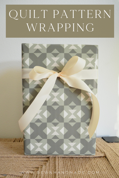 Wrapping Paper| Bedroom Quilt Pattern | Sage Green