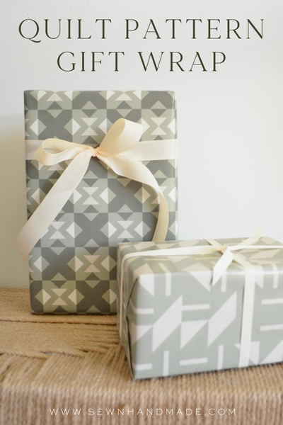 Wrapping Paper| Bedroom Quilt Pattern | Sage Green