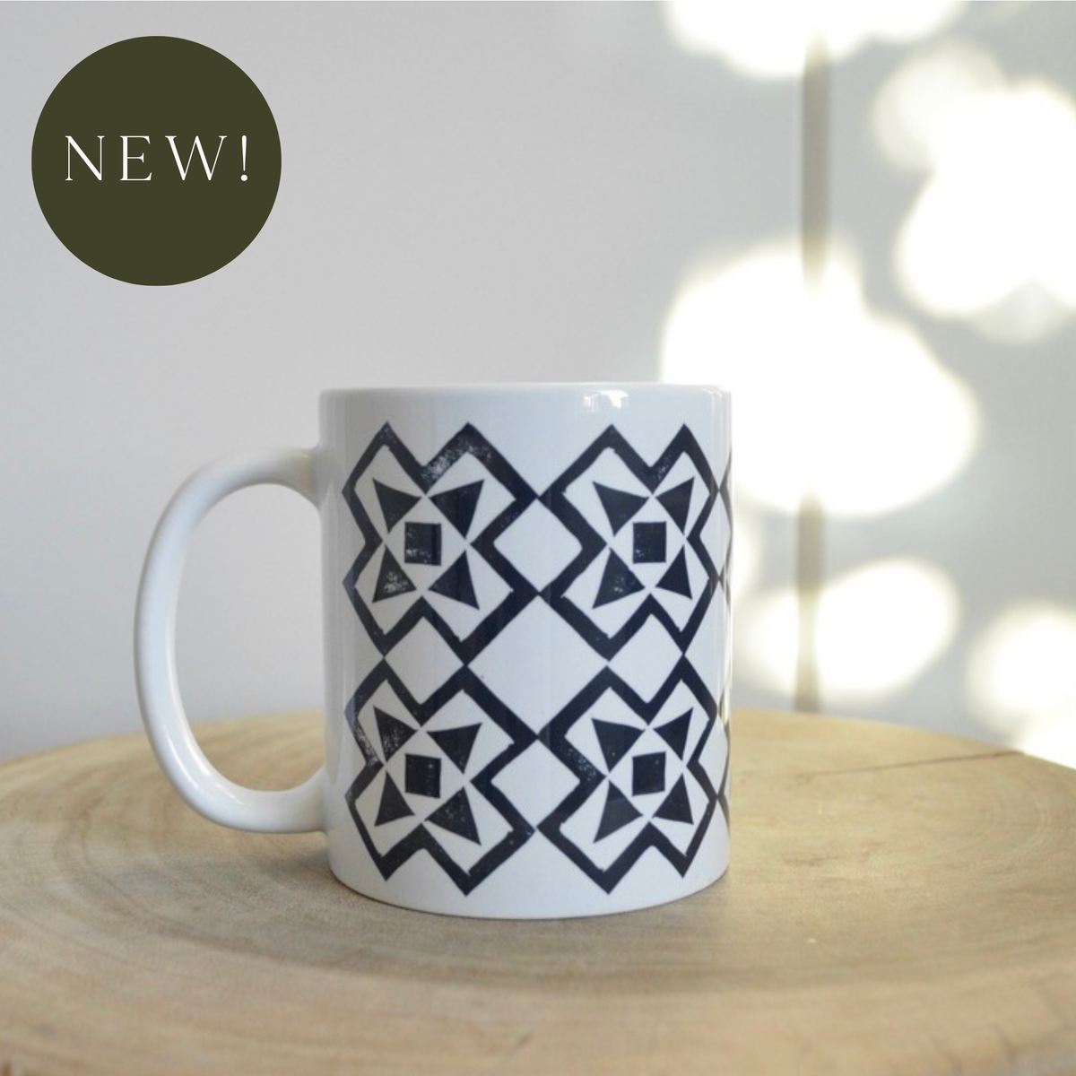 Ceramic Coffee Cup | Italian Tiles Quilt Block