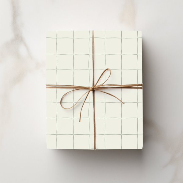 Wrapping Paper | Sketchy Plaid | Sage Green