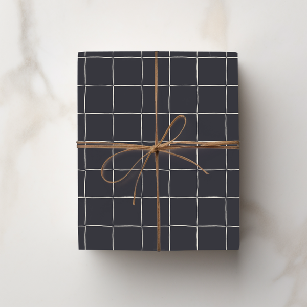 Wrapping Paper | Sketchy Plaid | Antique Navy