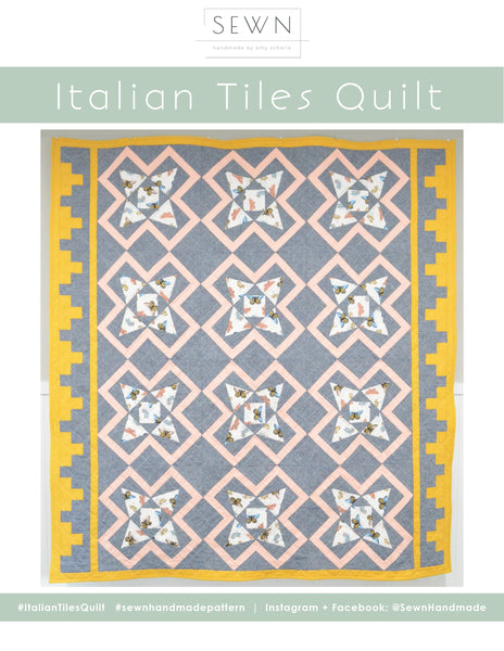 Italian Tiles Quilt PAPER Pattern