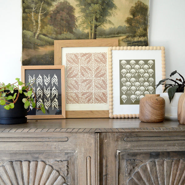 Leaf Tiles, Taupe (unframed)