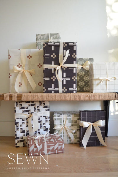 Wrapping Paper | Mudroom Quilt Pattern | Antique Navy