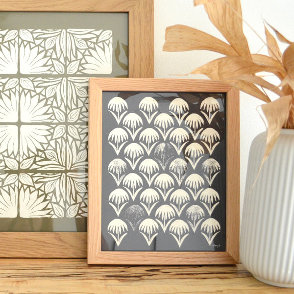 Rainy Day Daisies, Navy (unframed)