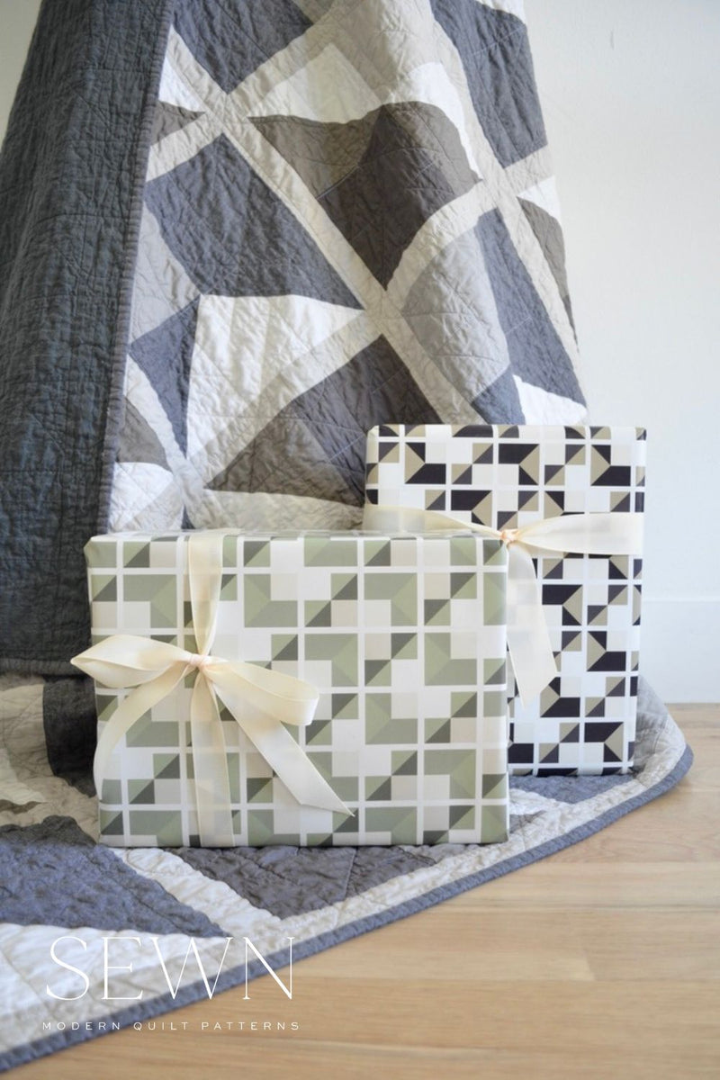 Tissue Paper Quilt Pattern Wrapping Paper | Perfect Placement | Charcoal & Antique Navy – Sewn ...