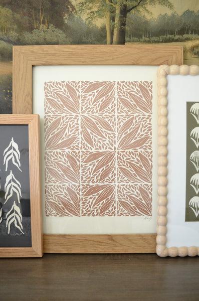 Leaf Tiles, Taupe (unframed)