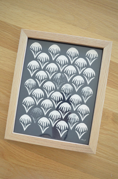 Rainy Day Daisies, Navy (unframed)