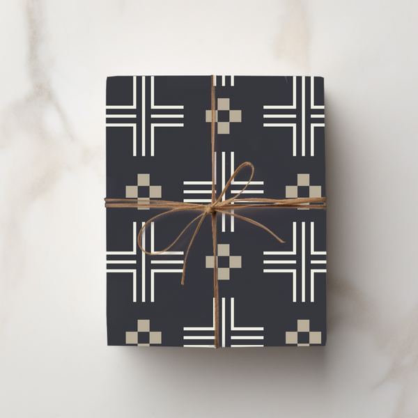 Wrapping Paper | Mudroom Quilt Pattern | Antique Navy