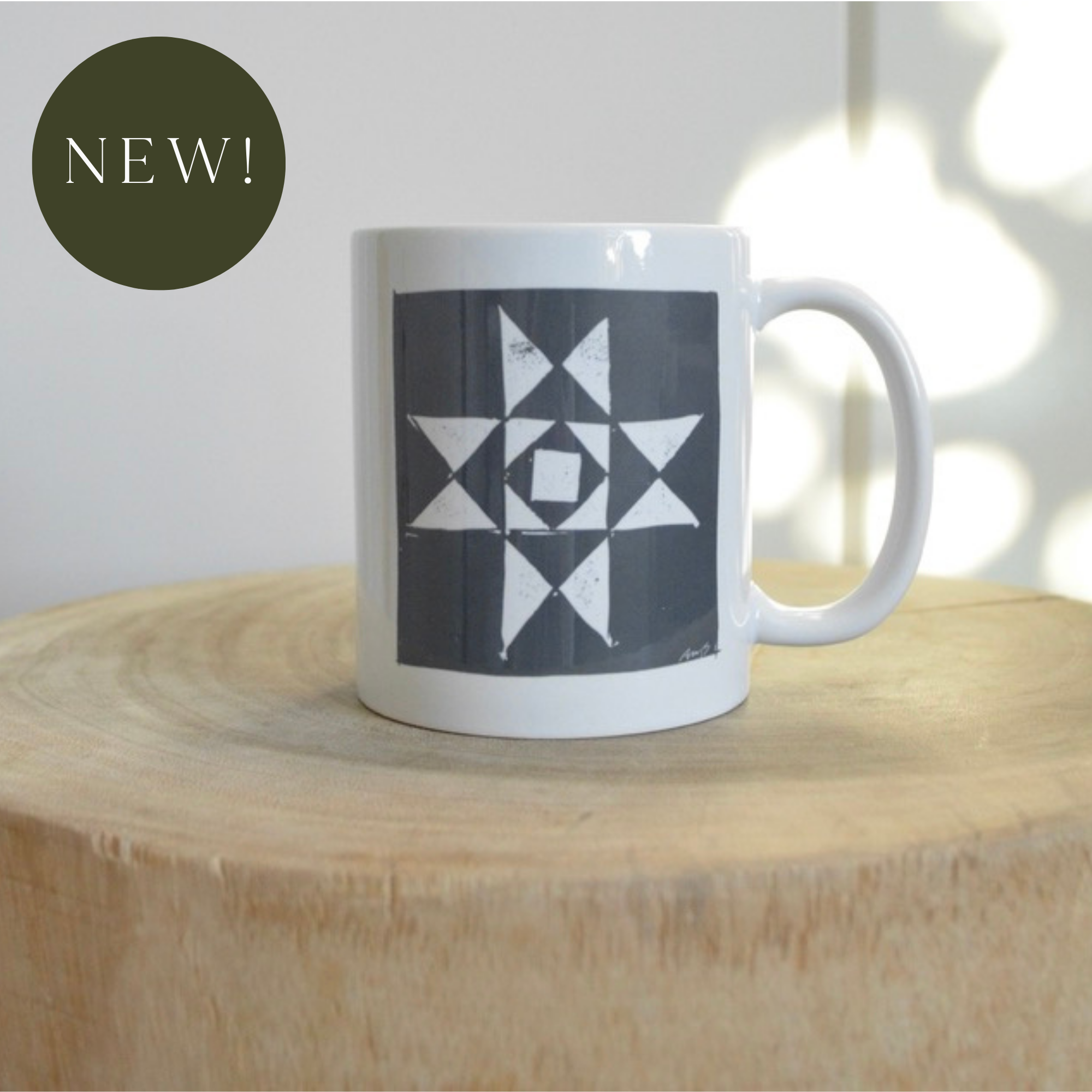 SH201 Sawtooth Double Quilt Block Coffee Cup (Wholesale Bundle)