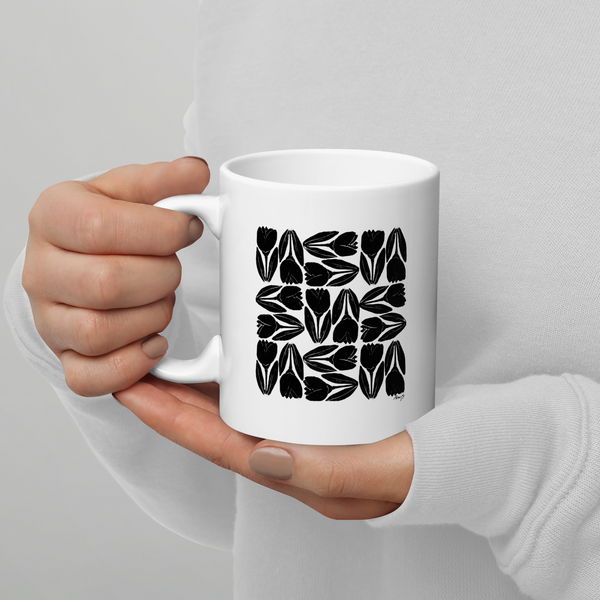 Ceramic Coffee Cup | Tulip Tile Print