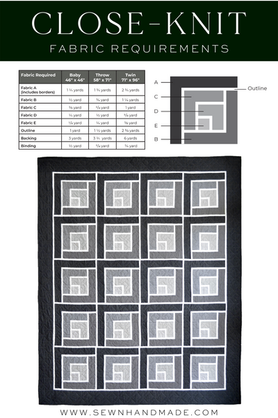 Close-Knit Quilt Pattern DIGITAL PDF Pattern