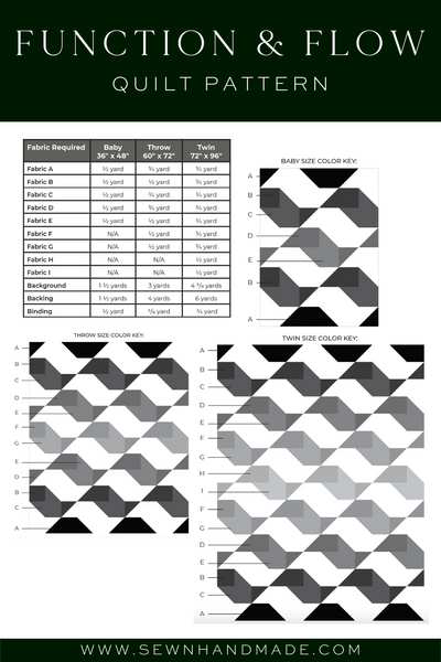 Function & Flow Quilt Pattern DIGITAL PDF Pattern